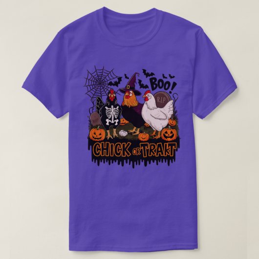 Chick or Treat Halloween Kippen T-shirt (Design voorkant)