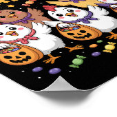 Chick Or Treat Halloween Maan Kip Fun Poster (Hoek)