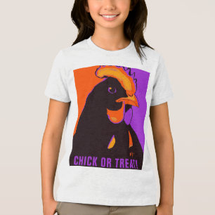 Chick or Treat Halloween Pop Art Chicken Tshirt