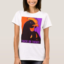 Chick or Treat Halloween Pop Art Chicken Tshirt