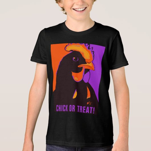 Chick or Treat Halloween Pop Art Chicken Tshirt (Voorkant)