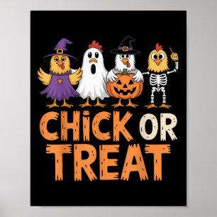 Chick or Treat Halloween Shirt voor pluimvee liefh Poster