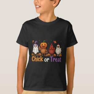 Chick or Treat Halloween Witch Spooky Chicken Boer T-shirt