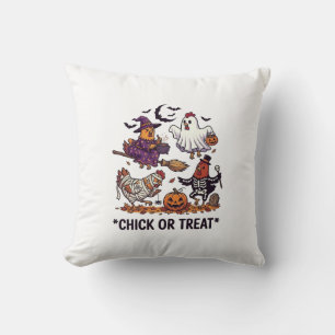 Chick Or Treat Haloween Kippen Heks Geest Pompoen Kussen