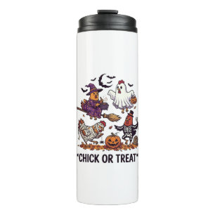 Chick Or Treat Haloween Kippen Heks Geest Pompoen Thermosbeker
