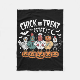 Chick or Treat Nurse Funny Halloween voor kippen Fleece Deken