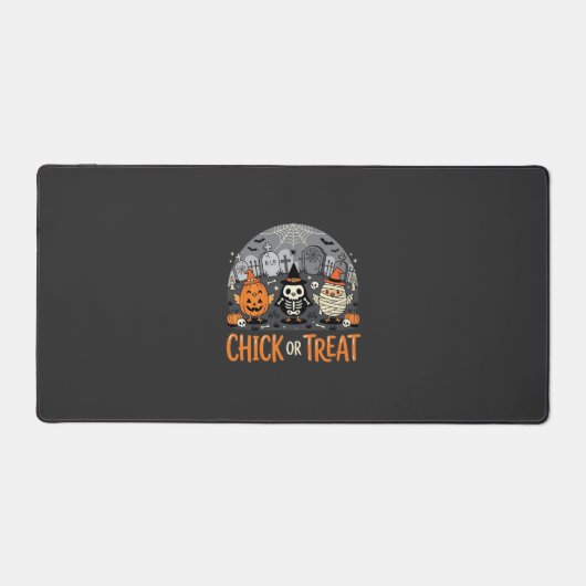 Chick or Treat Schattig Halloween Kerkhof Design_1 Bureaumat (Voorkant)