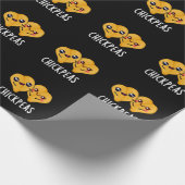 Chick Peas Funny Food Pun Dark BG Cadeaupapier (Hoek)