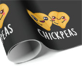 Chick Peas Funny Food Pun Dark BG Cadeaupapier (Rol Hoek)