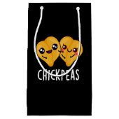 Chick Peas Funny Food Pun Dark BG Klein Cadeauzakje (Voorkant)