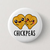 Chick Peas Funny Food Pun Ronde Button 5,7 Cm (Voorkant)
