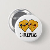 Chick Peas Funny Food Pun Ronde Button 5,7 Cm (Voorkant /achterkant)