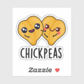 Chick Peas Funny Food Pun Sticker (Vel)