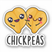 Chick Peas Funny Food Pun Sticker (Voorkant)