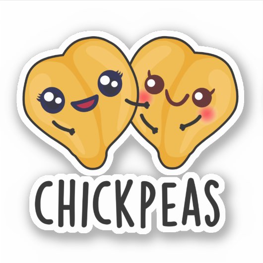 Chick Peas Funny Food Pun Sticker (Voorkant)