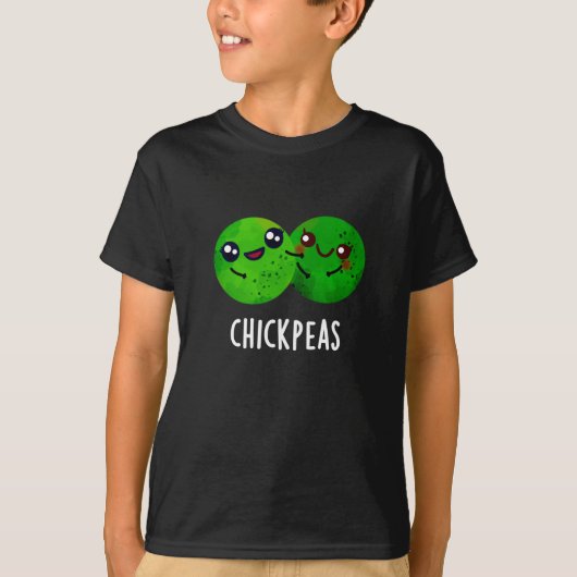 Chick Peas Funny Girl Pea Pun Dark BG T-shirt (Voorkant)