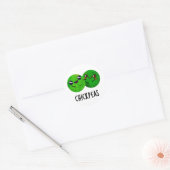 Chick Peas Funny Girl Pea Pun Ronde Sticker (Envelop)