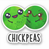 Chick Peas Funny Girl Pea Pun Sticker (Voorkant)