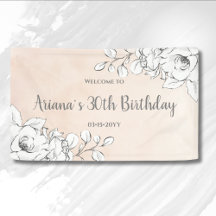 Chick Pink Modern White Floral Birthday Welkom