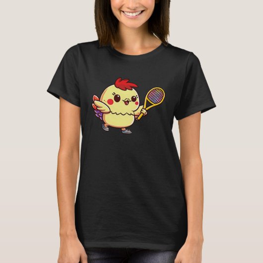 Chick Playing Tennis Tennis Easter T-shirt (Voorkant)