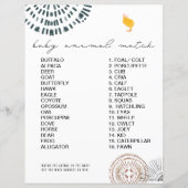 Chick roze Baby shower Animal Match Game (Voorkant)