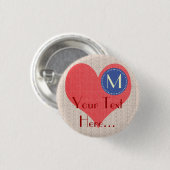 Chick Schattige Big Heart Party Ronde Button 3,2 Cm (Voorkant /achterkant)