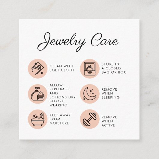 Chick Sieraden Care Instructies Business Bedankt Informatiekaartje (Voorkant)