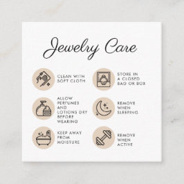 Chick Sieraden Care Instructies Business Bedankt Informatiekaartje