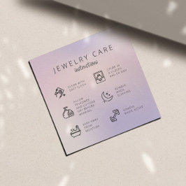 Chick Sieraden Care Instructies Business Bedankt Informatiekaartje