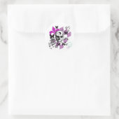 Chick Skull Ronde Sticker (Tas)