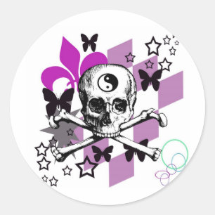 Chick Skull Ronde Sticker