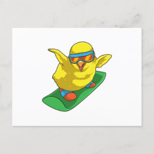 Chick Snowboarder Snowboard Briefkaart