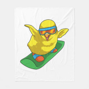 Chick Snowboarder Snowboard Fleece Deken