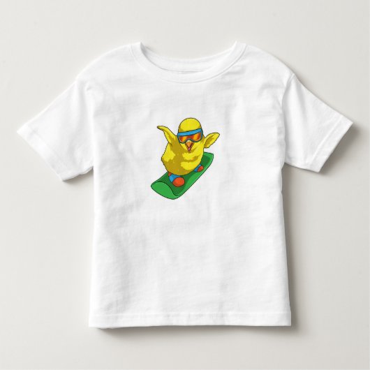 Chick Snowboarder Snowboard Kinder Shirts (Voorkant)