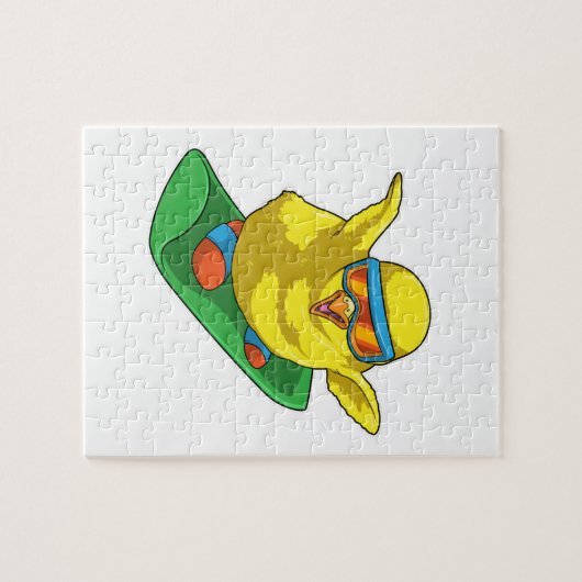 Chick Snowboarder Snowboard Legpuzzel (Horizontaal)