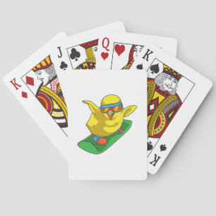 Chick Snowboarder Snowboard Pokerkaarten