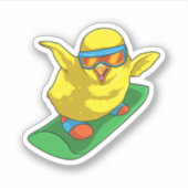 Chick Snowboarder Snowboard Sticker (Voorkant)