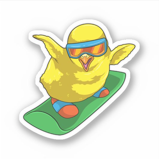 Chick Snowboarder Snowboard Sticker (Voorkant)