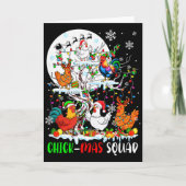 Chick Squad Xmas Group Santa Elf Chickens On Tree  Kaart (Voorkant)