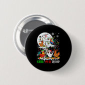 Chick Squad Xmas Group Santa Elf Chickens On Tree Ronde Button 5,7 Cm (Voorkant /achterkant)
