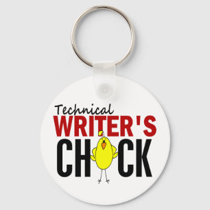 Chick van technisch schrijver sleutelhanger