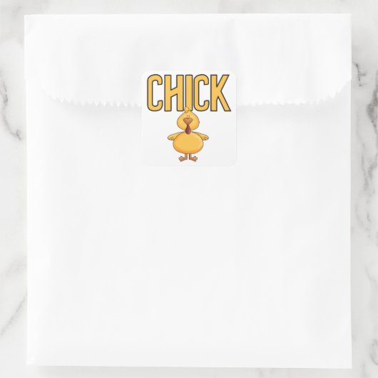 Chick Vierkante Sticker (Tas)
