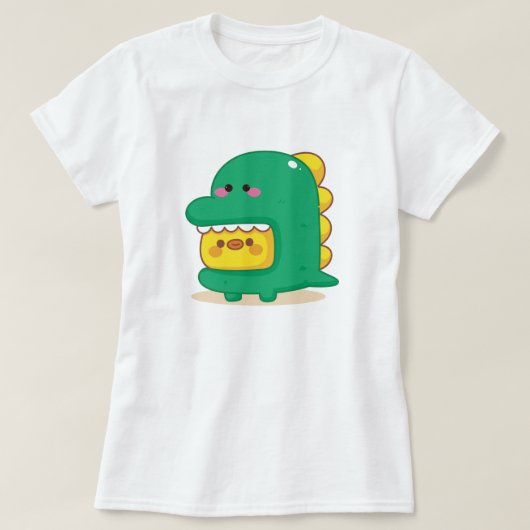 Chick Wearing Dinosaur Costume T-Shirt (Design voorkant)
