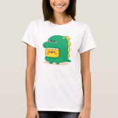 Chick Wearing Dinosaur Costume T-Shirt (Voorkant)