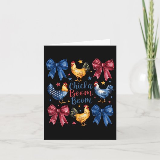 Chicka Boom Boom Funny American Flag Chicken Graph Kaart (Voorkant)