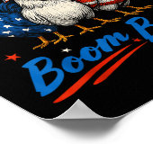 Chicka Boom Boom Funny Patriotic Chicken 4th of Ju Poster (Hoek)