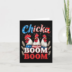 Chicka Boom Boom Grappige Patriotische Kip 4 juli Kaart