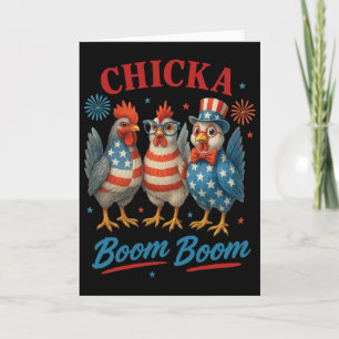 Chicka Boom Boom Kippen Crew Patriottisch 4 Juli Kaart