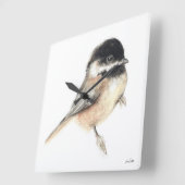 Chickade Art Vierkante Wandklok (Hoek)