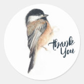 Chickade dank je ronde sticker (Voorkant)